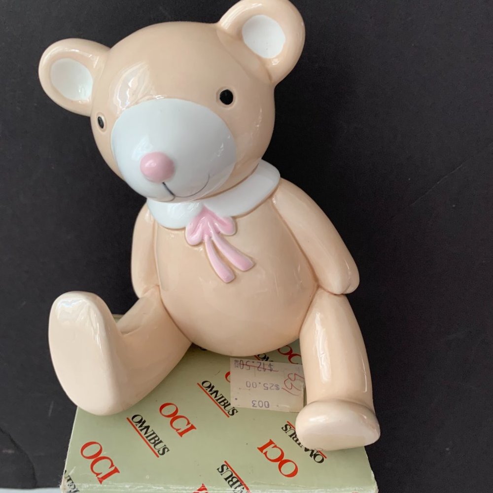 VINTAGE OCI OMNIBUS 1984 MR. BEAR LARGE HOOK Ceramic Wall Hook NEW